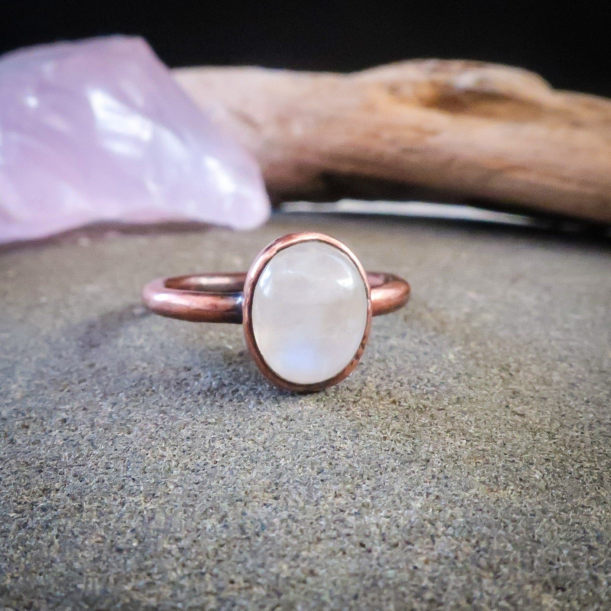 Rainbow Moonstone Ring | Copper | Size 7.5 - Blackbird & Sage