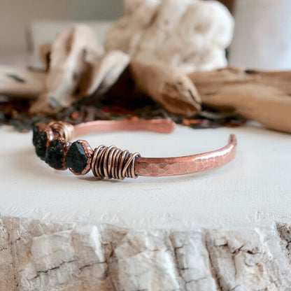 Raw Black Tourmaline Bracelet | Copper & Bronze - Blackbird & Sage