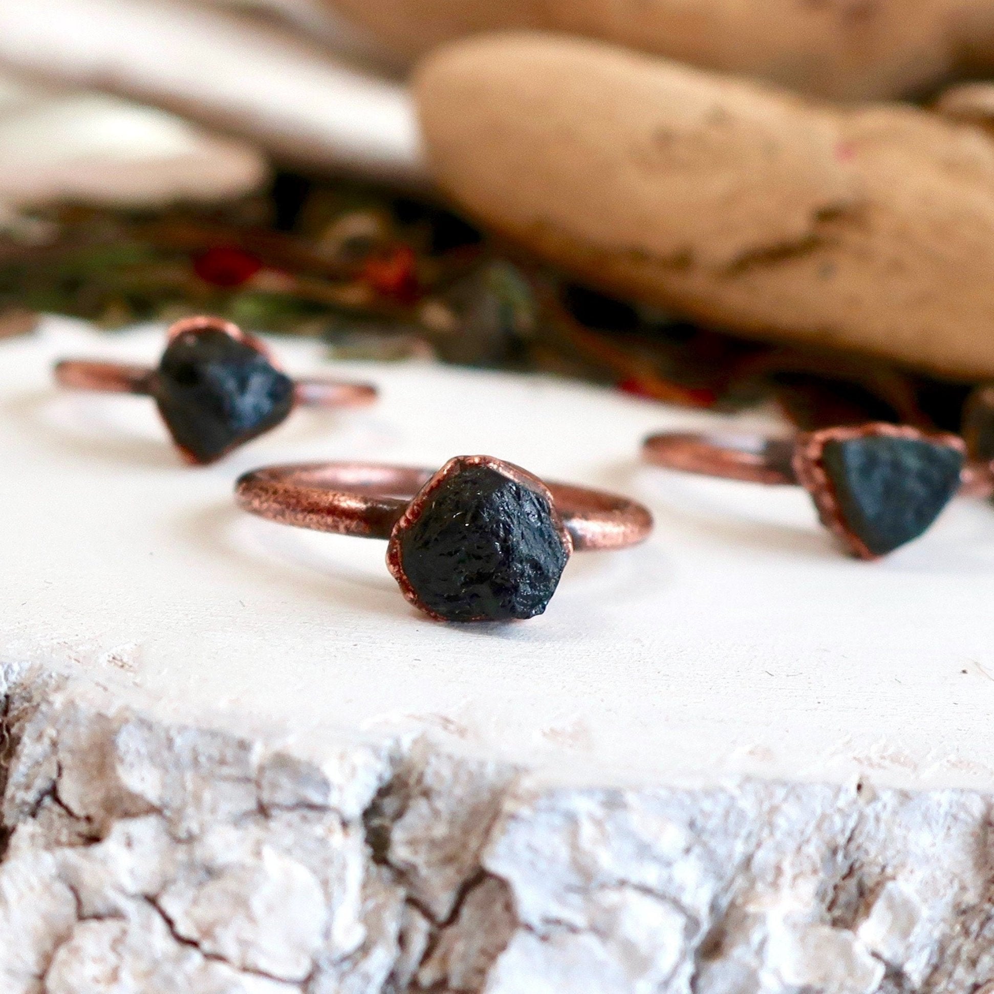 Raw Black Tourmaline Ring | Copper - Blackbird & Sage