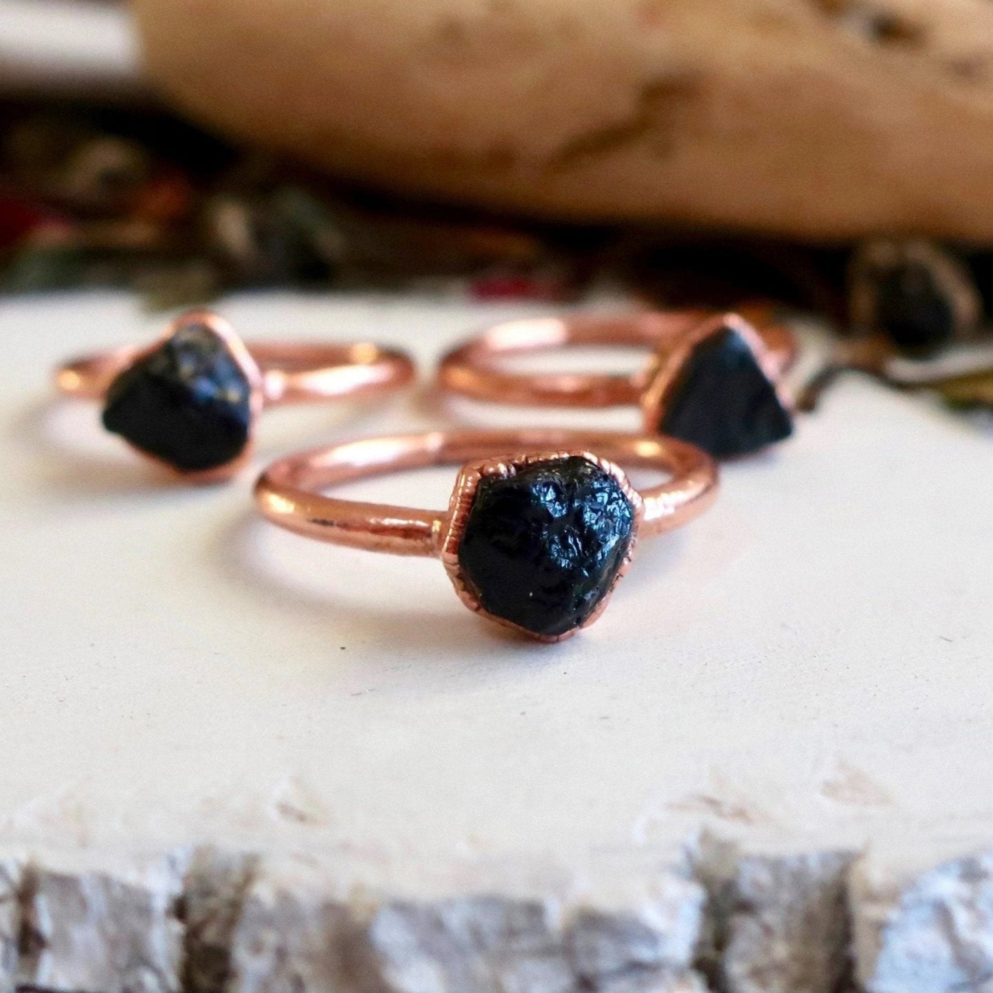 Raw Black Tourmaline Ring | Copper - Blackbird & Sage