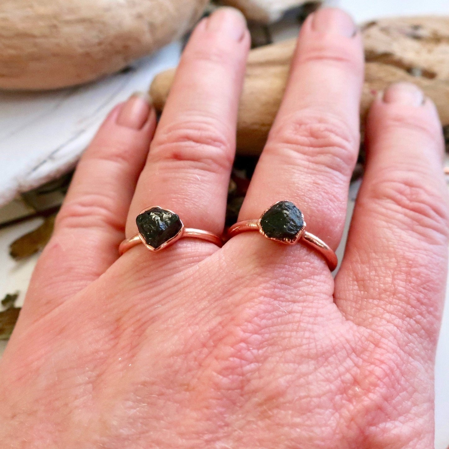 Raw Black Tourmaline Ring | Copper - Blackbird & Sage