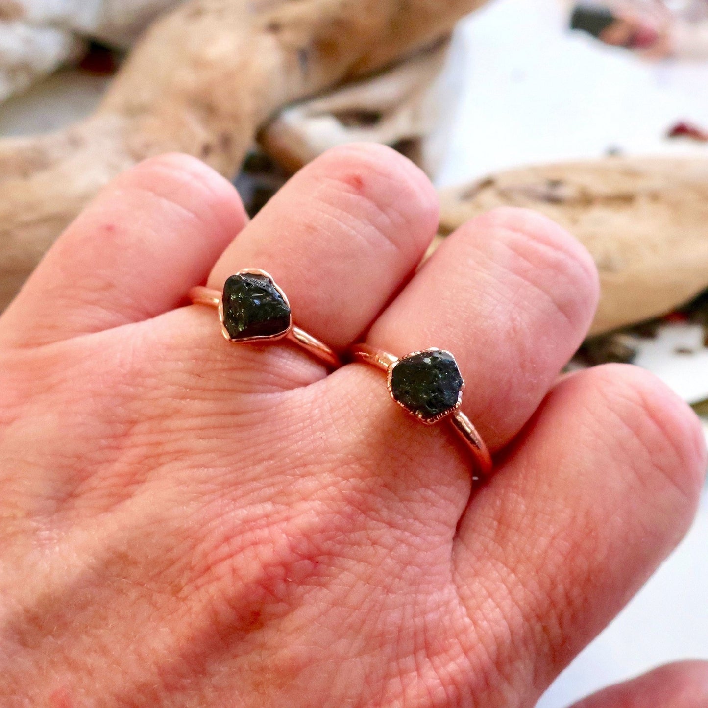 Raw Black Tourmaline Ring | Copper - Blackbird & Sage