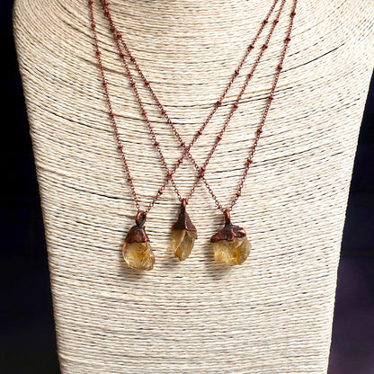 Raw Citrine Copper Necklace - Blackbird & Sage