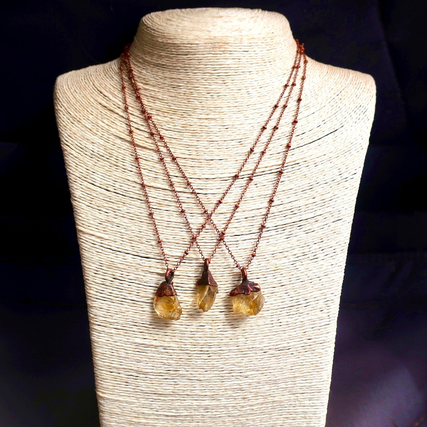 Raw Citrine Copper Necklace - Blackbird & Sage