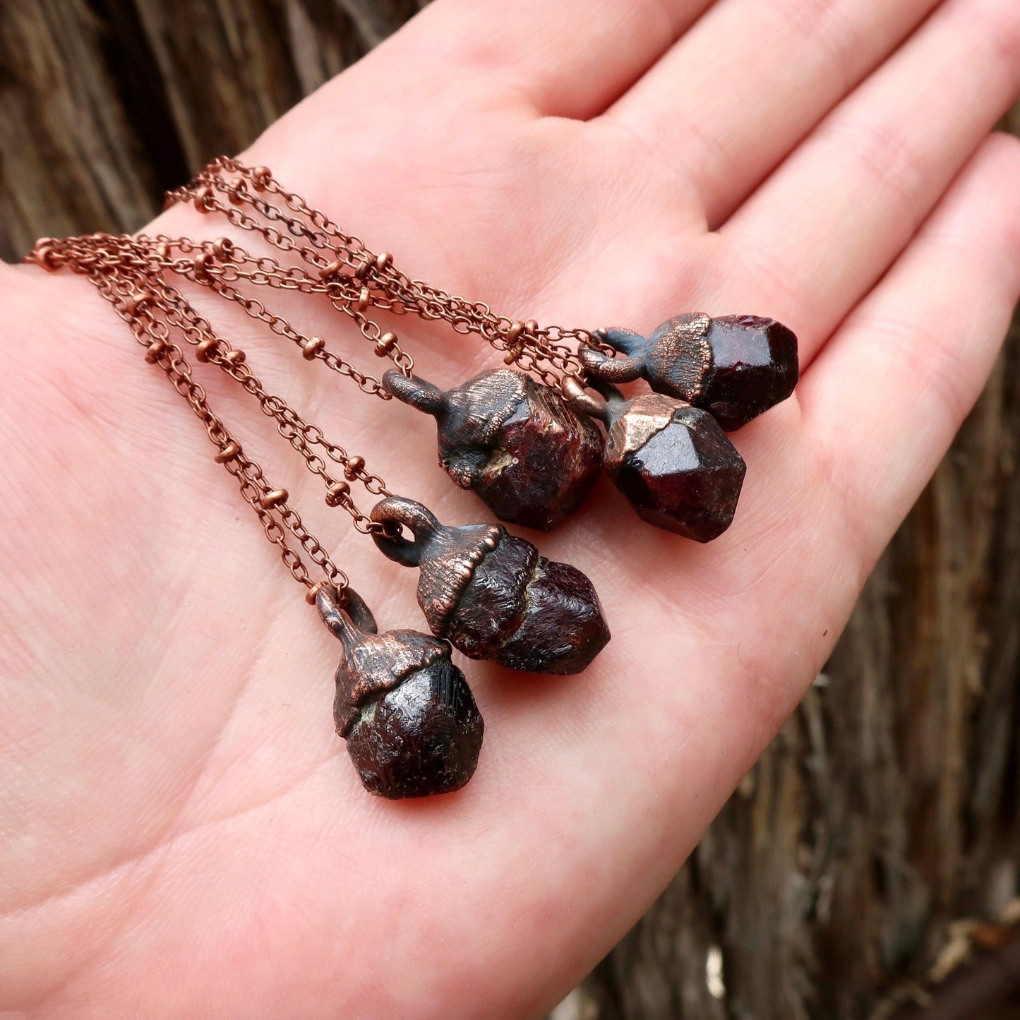 Raw Dodecahedral Garnet Necklace - Blackbird & Sage