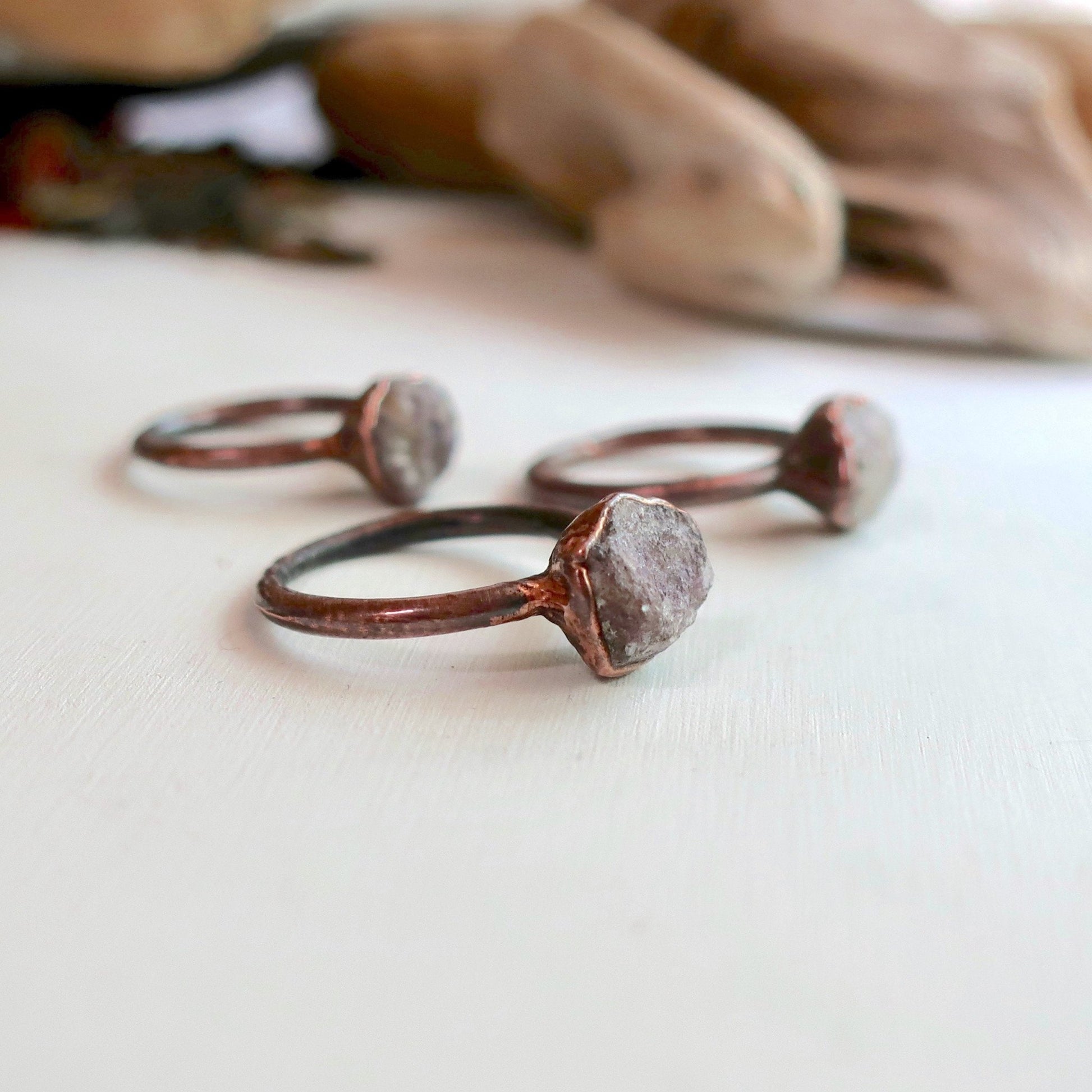 Raw Lepidolite Ring - Blackbird & Sage