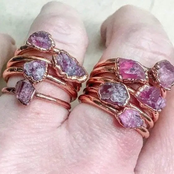 Raw Pink Tourmaline Ring | Copper - Blackbird & Sage