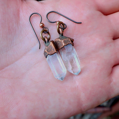 Raw Quartz Crystal Earrings - Blackbird & Sage