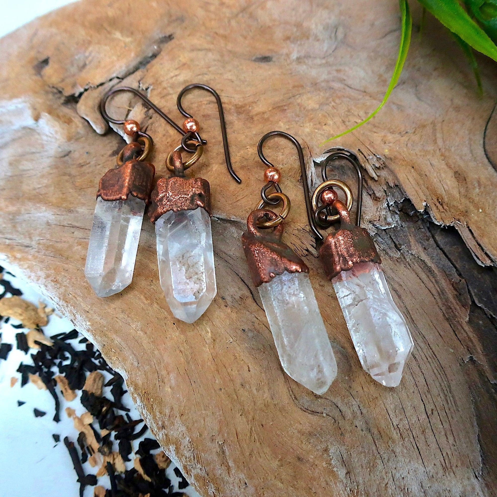 Raw Quartz Crystal Earrings - Blackbird & Sage