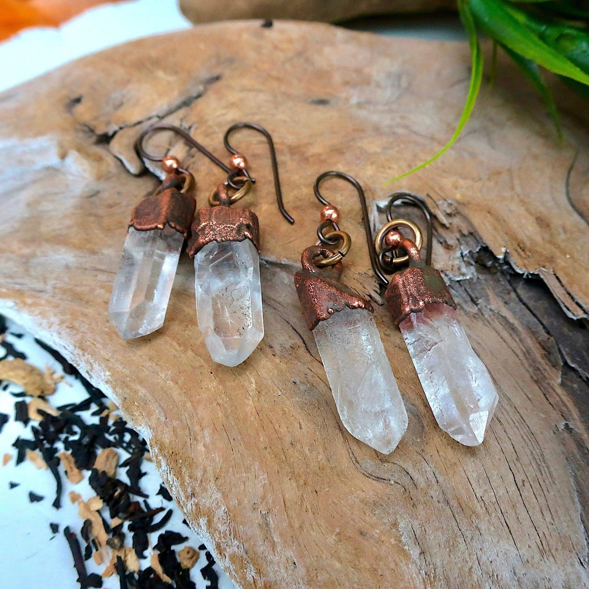 Raw Quartz Crystal Earrings - Blackbird & Sage