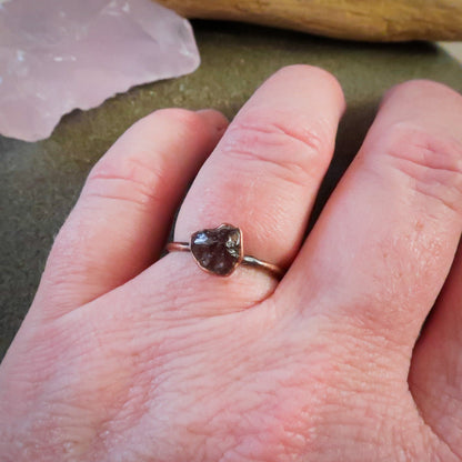 Raw Red/Brown Zircon Ring | Copper | Size 7 - Blackbird & Sage