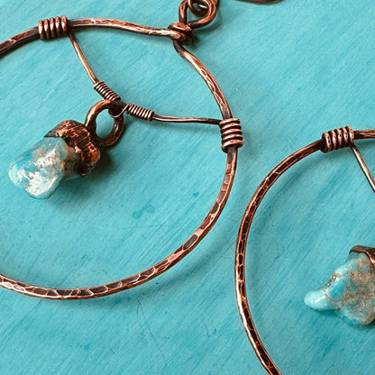 Solace for the Spirit Turquoise Hoop Earrings | Copper - Blackbird & Sage