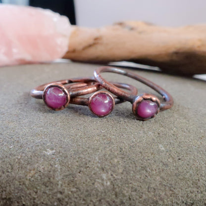 Small Pink Sapphire Ring | Copper | Size 6, 7, 8 - Blackbird & Sage