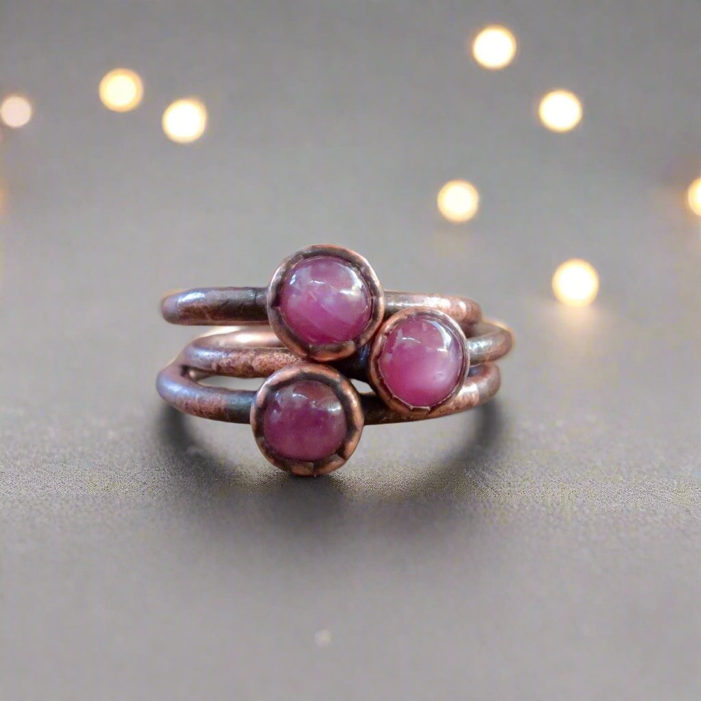 Small Pink Sapphire Ring | Copper | Size 6, 7, 8 - Blackbird & Sage