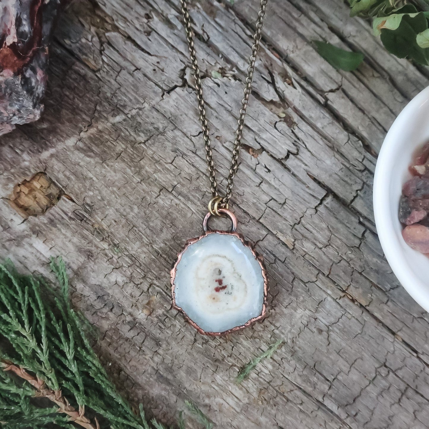 Solar Quartz Necklace | Brass & Copper | 18 inches - Blackbird & Sage