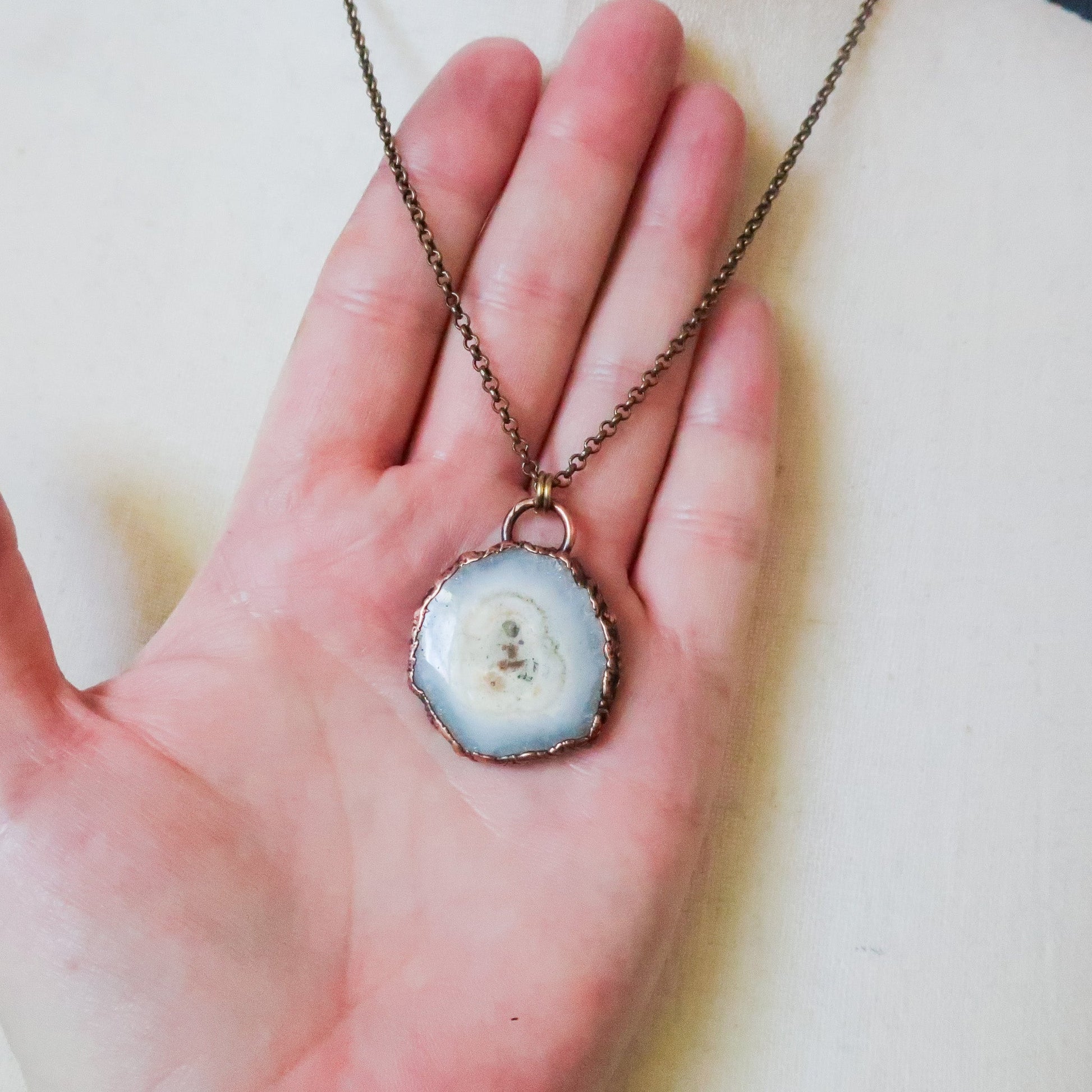 Solar Quartz Necklace | Brass & Copper | 18 inches - Blackbird & Sage