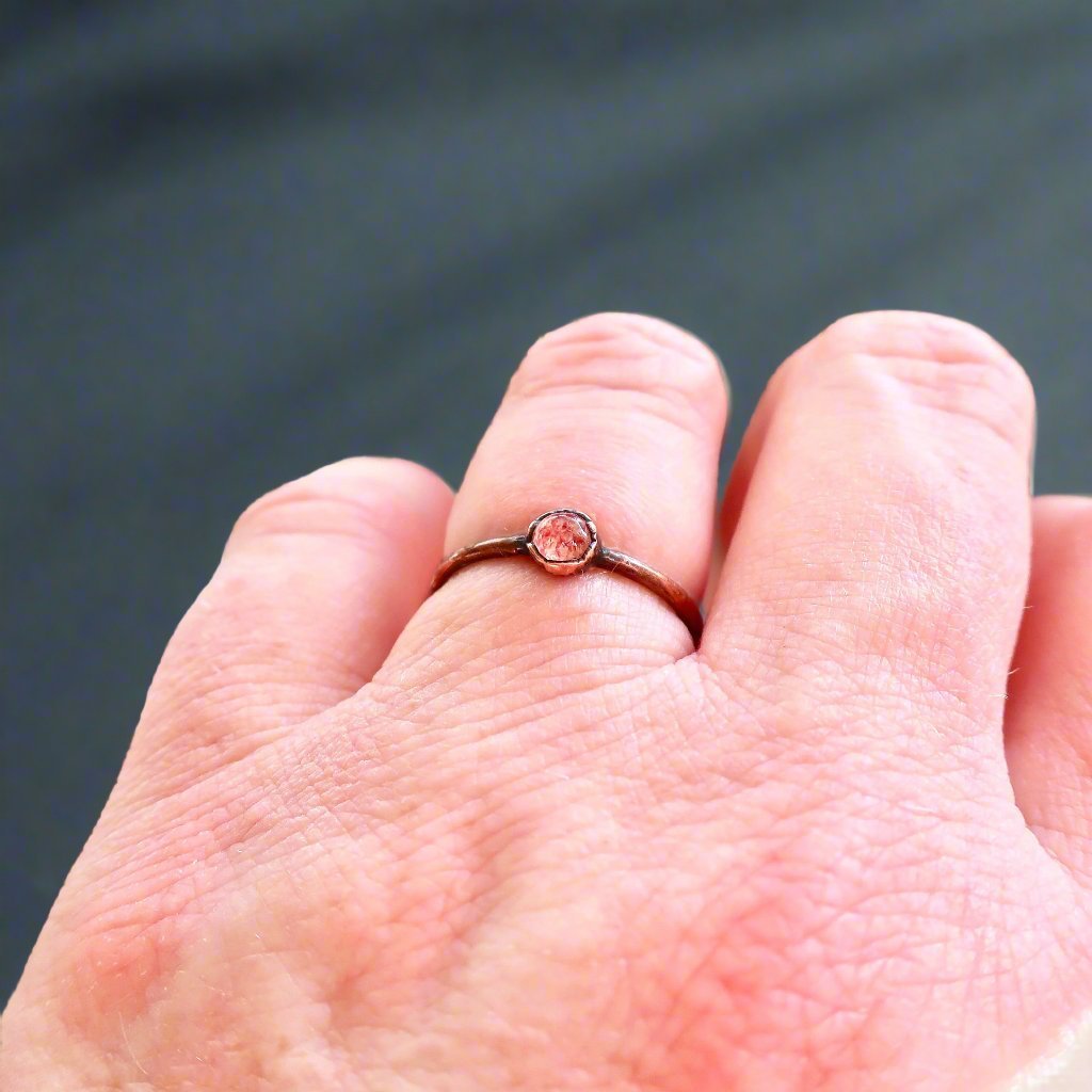 Strawberry Quartz Ring | Copper - Blackbird & Sage