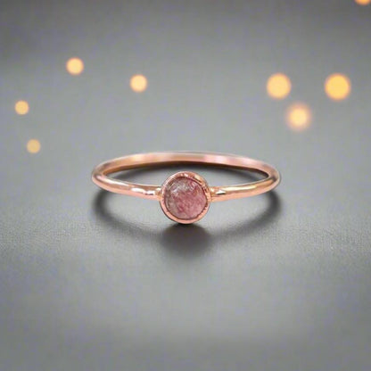 Strawberry Quartz Ring | Copper - Blackbird & Sage