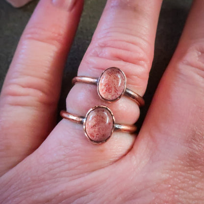 Strawberry Quartz Ring | Copper | Size 6.75, 7 - Blackbird & Sage