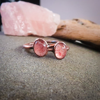 Strawberry Quartz Ring | Copper | Size 6.75, 7 - Blackbird & Sage