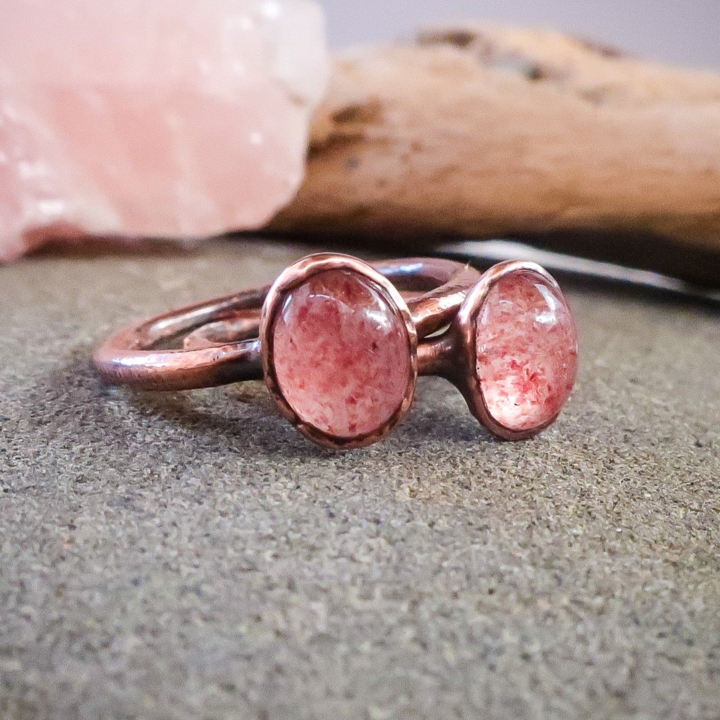 Strawberry Quartz Ring | Copper | Size 6.75, 7 - Blackbird & Sage