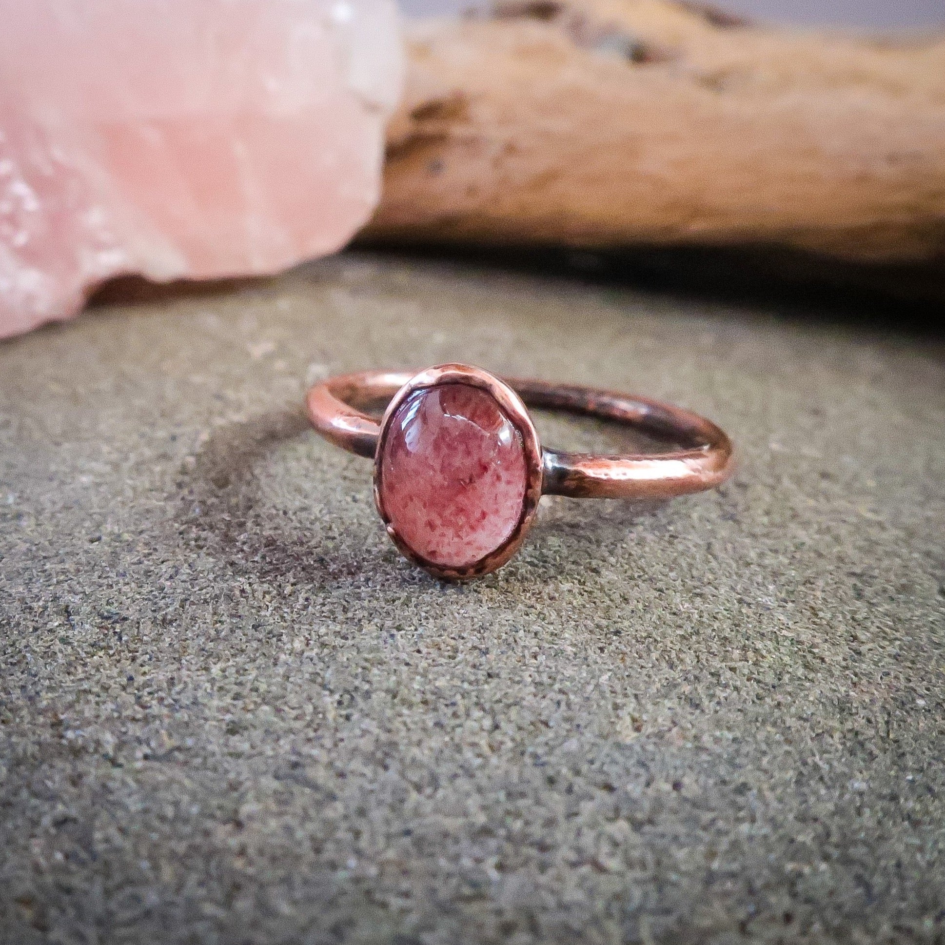 Strawberry Quartz Ring | Copper | Size 6.75, 7 - Blackbird & Sage