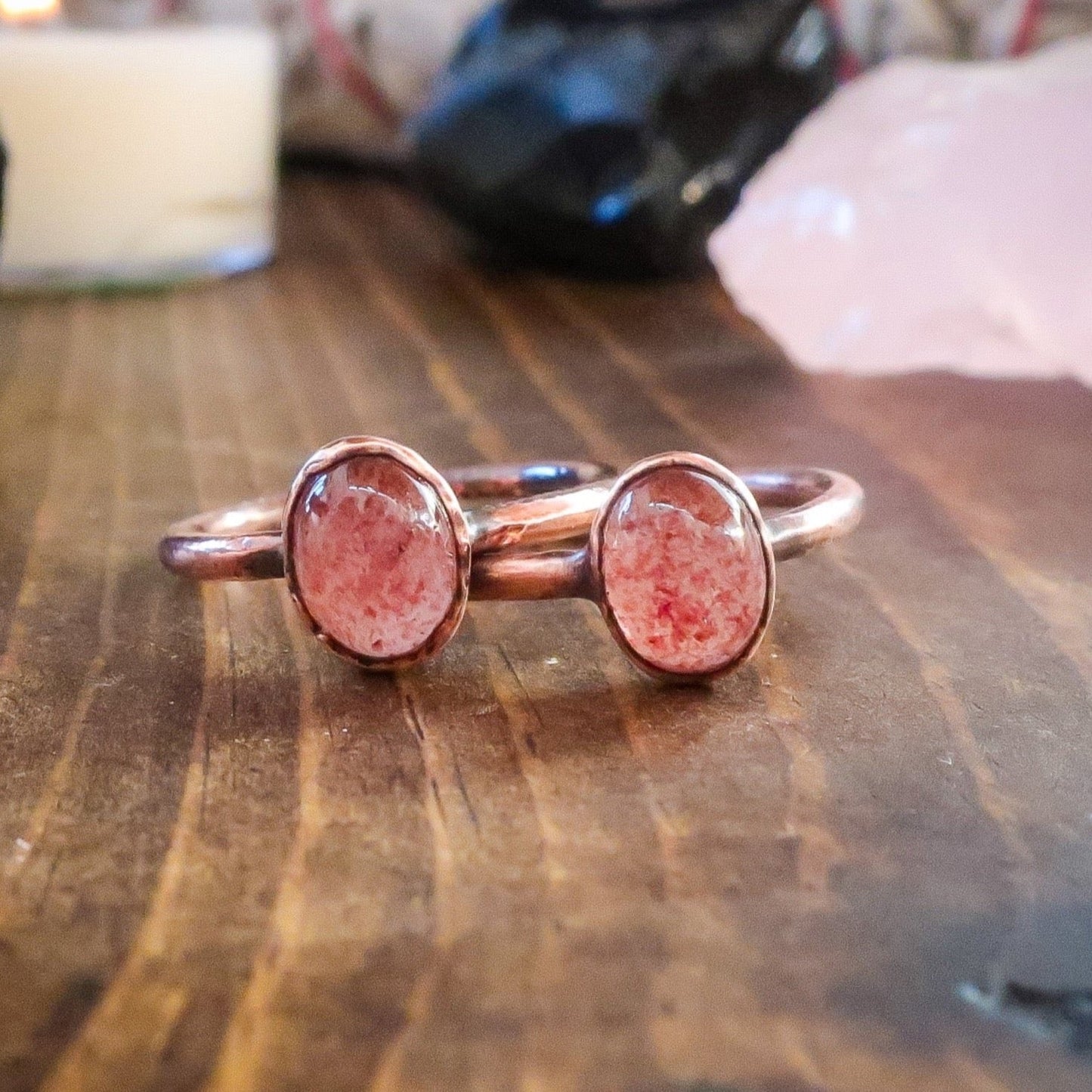 Strawberry Quartz Ring | Copper | Size 6.75, 7 - Blackbird & Sage