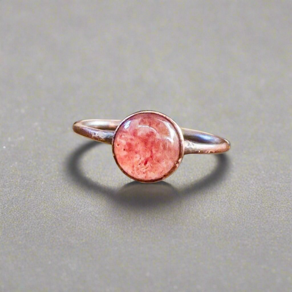 Strawberry Quartz Ring | Copper | Size 8.25 - Blackbird & Sage