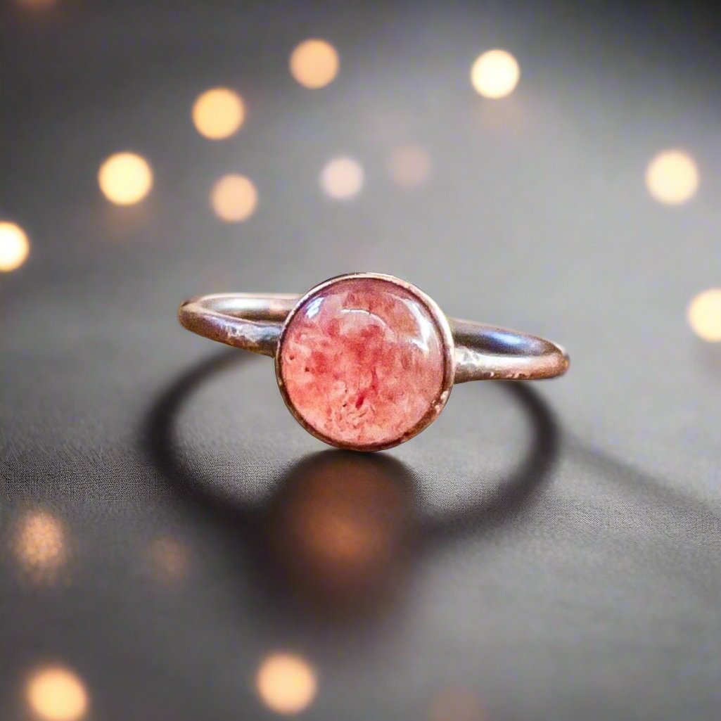 Strawberry Quartz Ring | Copper | Size 8.25 - Blackbird & Sage