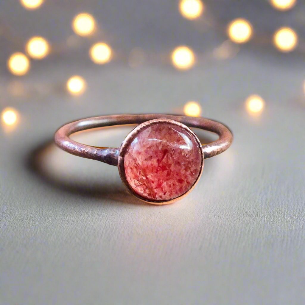 Strawberry Quartz Ring | Copper | Size 8.25 - Blackbird & Sage