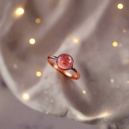 Strawberry Quartz Ring | Copper | Size 8.25 - Blackbird & Sage