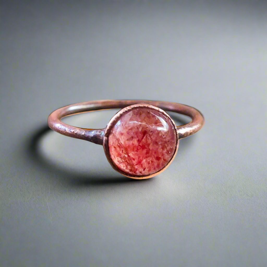 Strawberry Quartz Ring | Copper | Size 8.25 - Blackbird & Sage