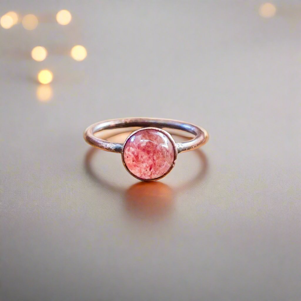 Strawberry Quartz Ring | Copper | Size 8.25 - Blackbird & Sage