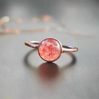 Strawberry Quartz Ring | Copper | Size 8.25 - Blackbird & Sage