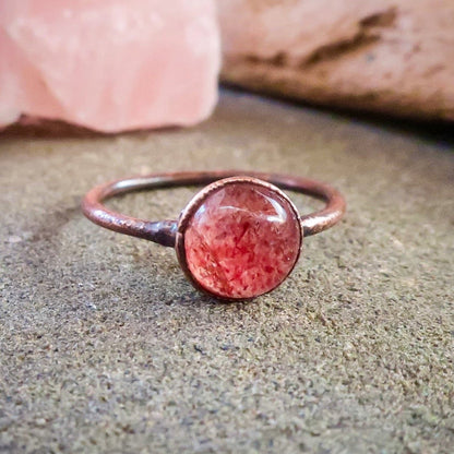 Strawberry Quartz Ring | Copper | Size 8.25 - Blackbird & Sage