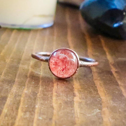 Strawberry Quartz Ring | Copper | Size 8.25 - Blackbird & Sage