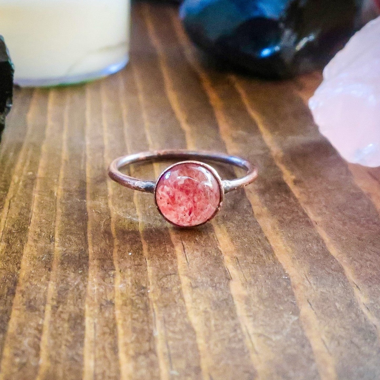 Strawberry Quartz Ring | Copper | Size 8.25 - Blackbird & Sage