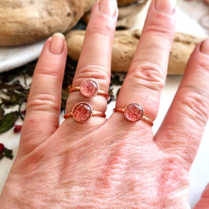 Strawberry Quartz Ring | Copper - Blackbird & Sage