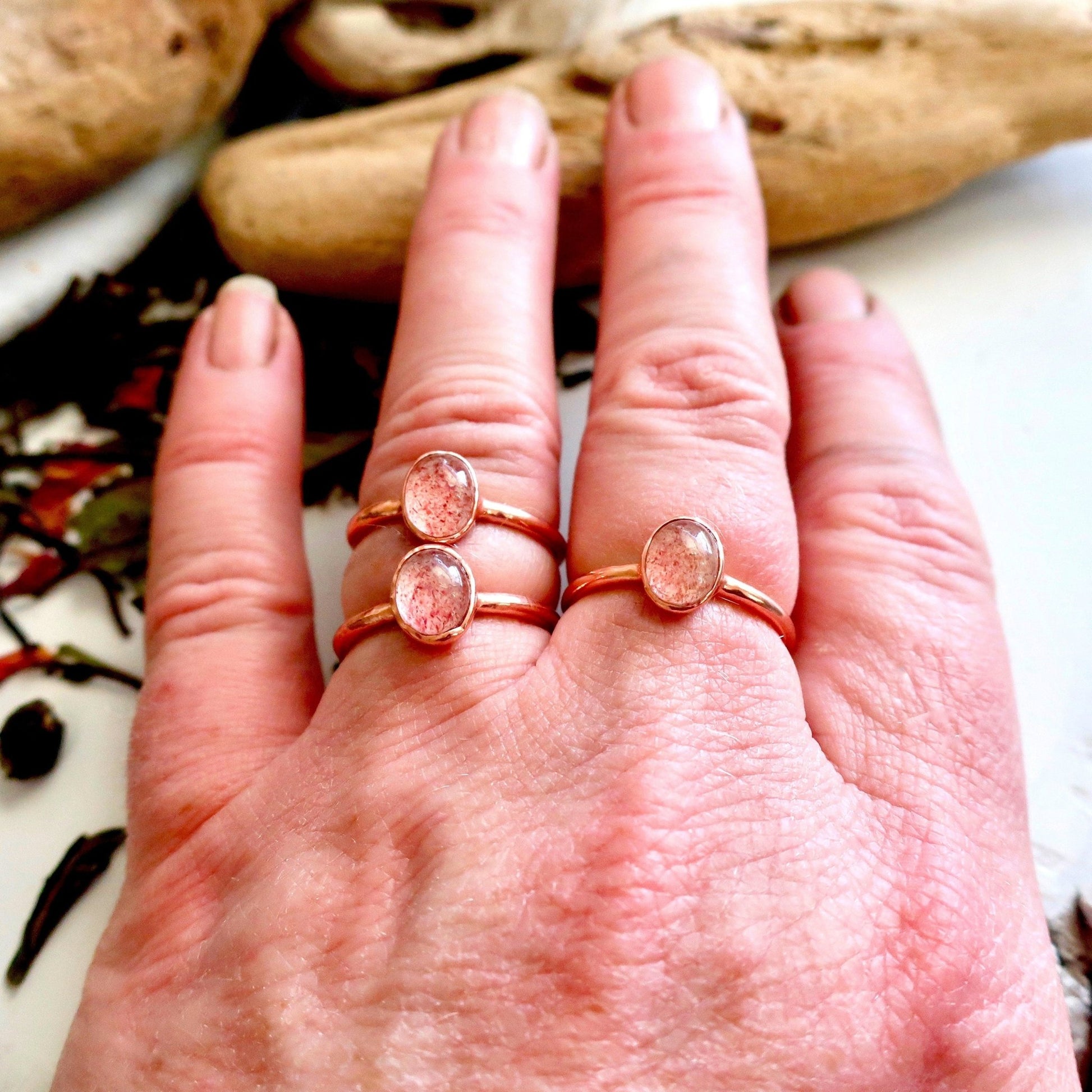 Strawberry Quartz Ring | Copper - Blackbird & Sage