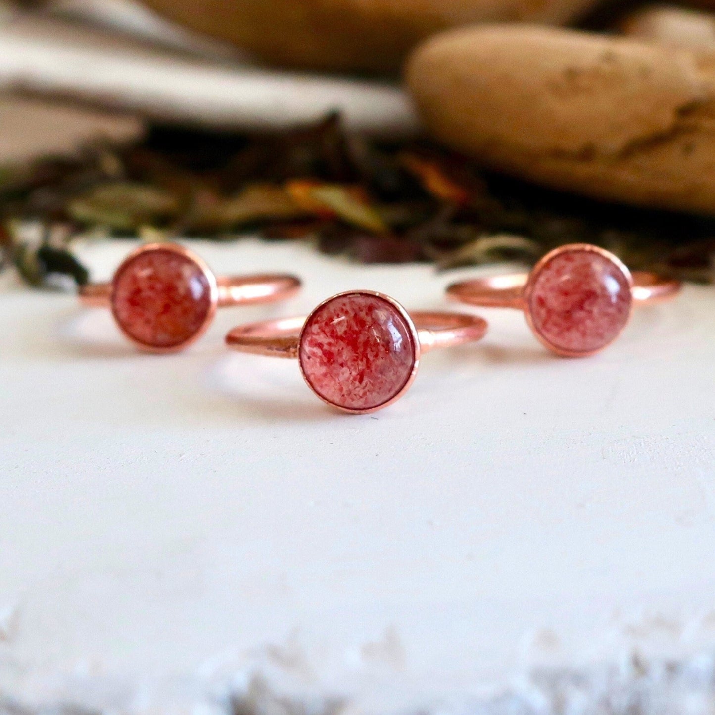 Strawberry Quartz Ring | Copper - Blackbird & Sage