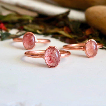 Strawberry Quartz Ring | Copper - Blackbird & Sage