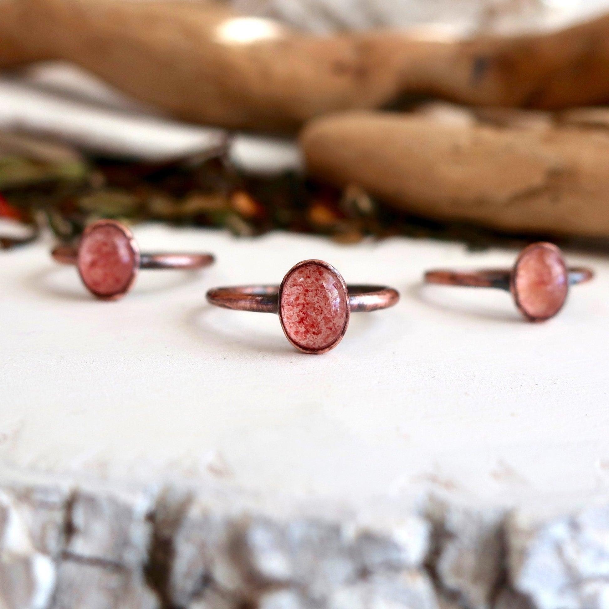 Strawberry Quartz Ring | Copper - Blackbird & Sage