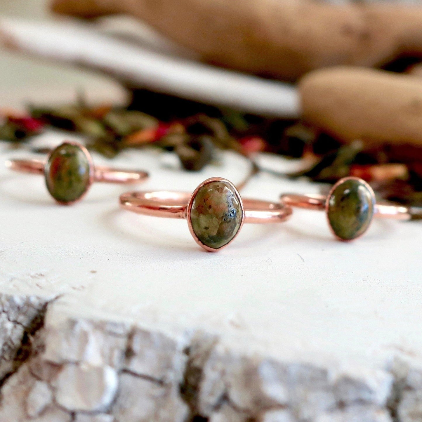 Unakite Ring | Copper - Blackbird & Sage