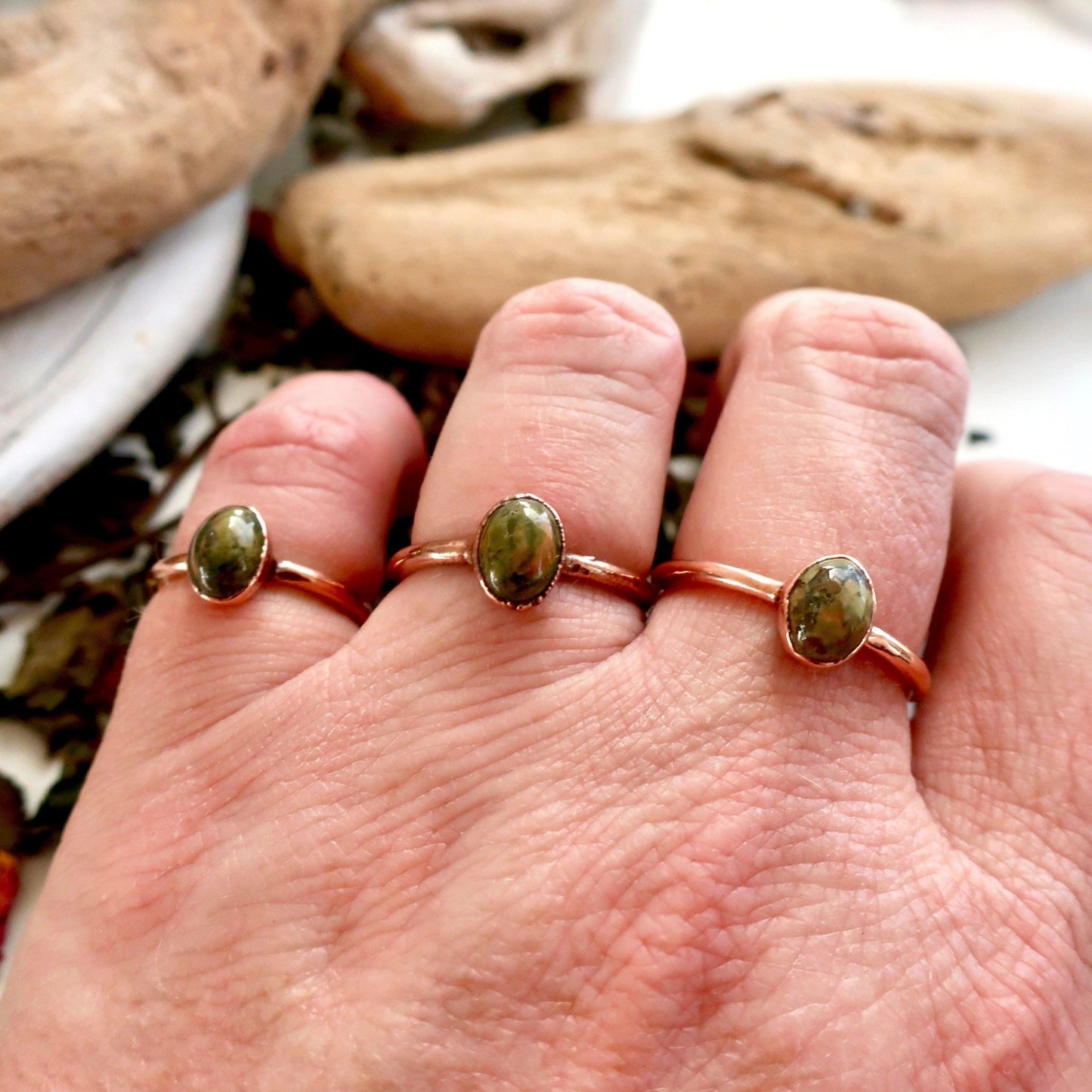 Unakite Ring | Copper - Blackbird & Sage