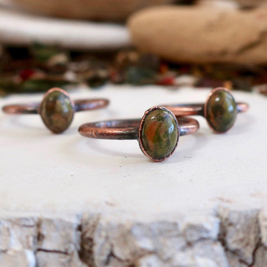 Unakite Ring | Copper - Blackbird & Sage